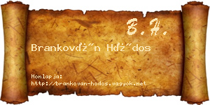 Brankován Hódos névjegykártya